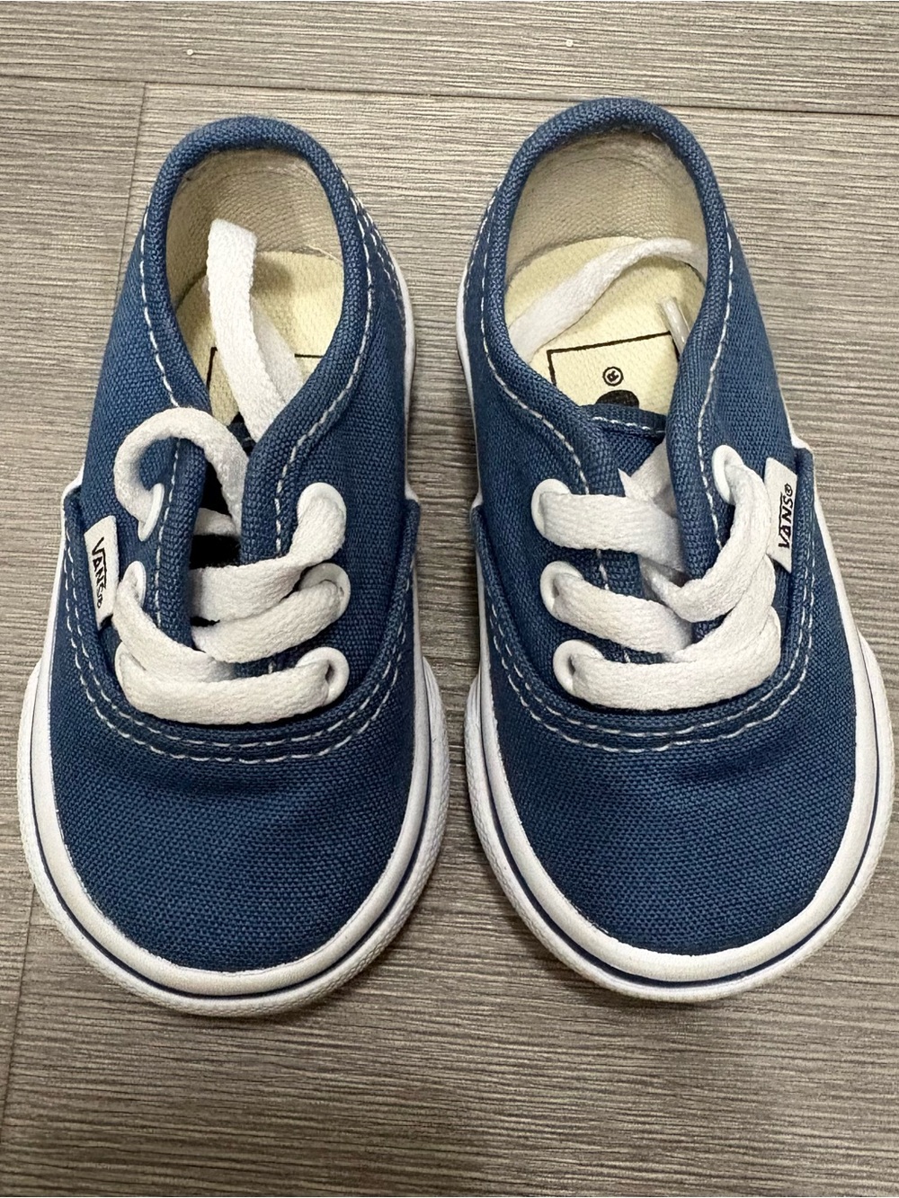 Vans Authentic Toddler Blue Canvas Sneakers | Like New